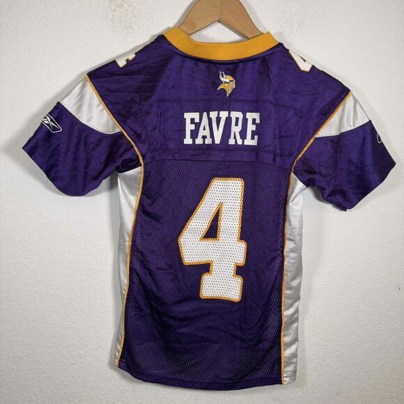 Minnesota Vikings Brett Favre‎ #4 Reebok Purple Football Jersey Size Small Youth - Picture 2 of 6